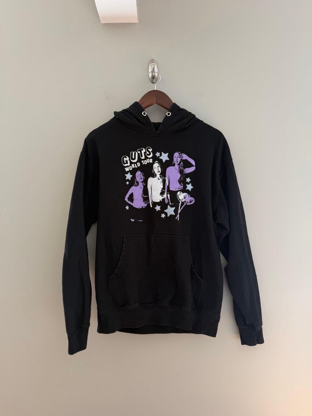 OLIVIA RODRIGO Official GUTS World Tour Black Hoodie Sweatshirt Size Women's M